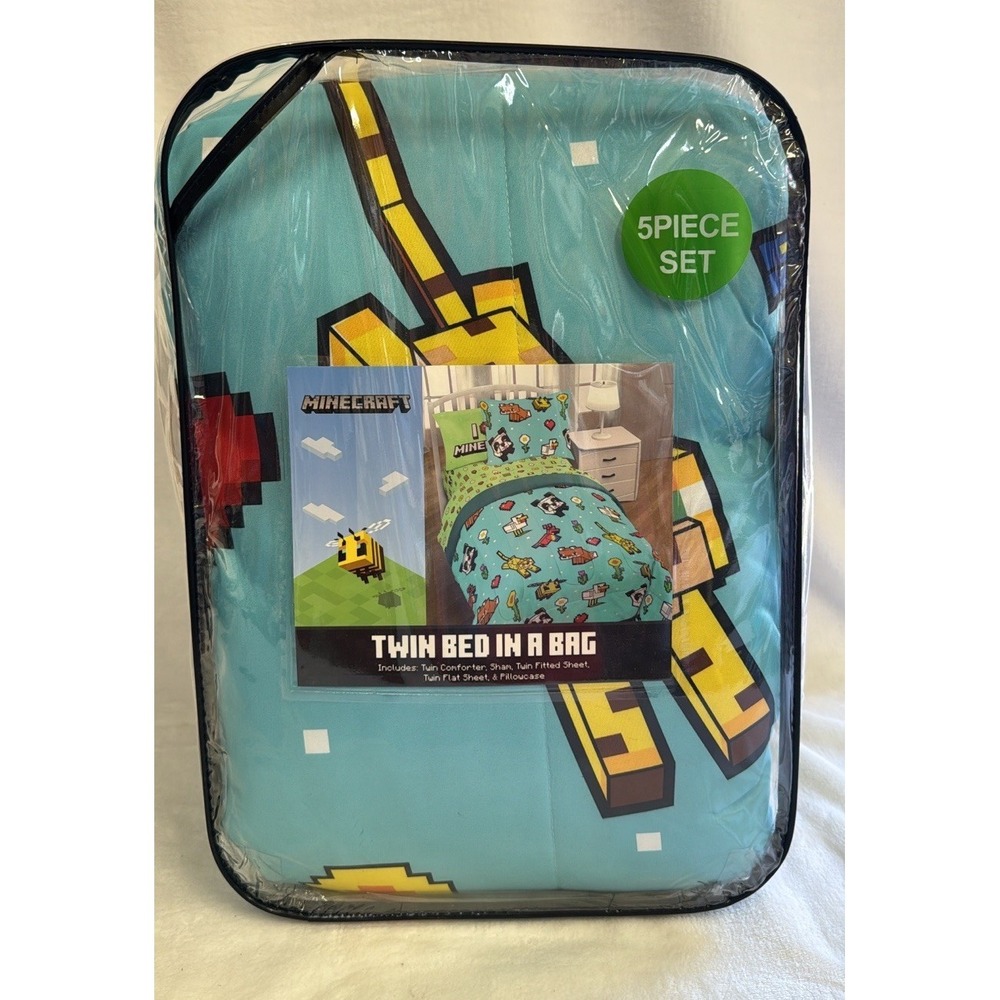 Twin Minecraft Kids' Bed in a Bag - 5 Piece Set
